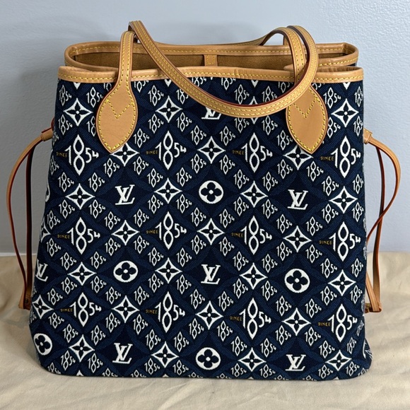 Louis Vuitton Handbags - Louis Vuitton 1854 Blue Neverfull MM Tote Bag (no wristlet) with dust bag